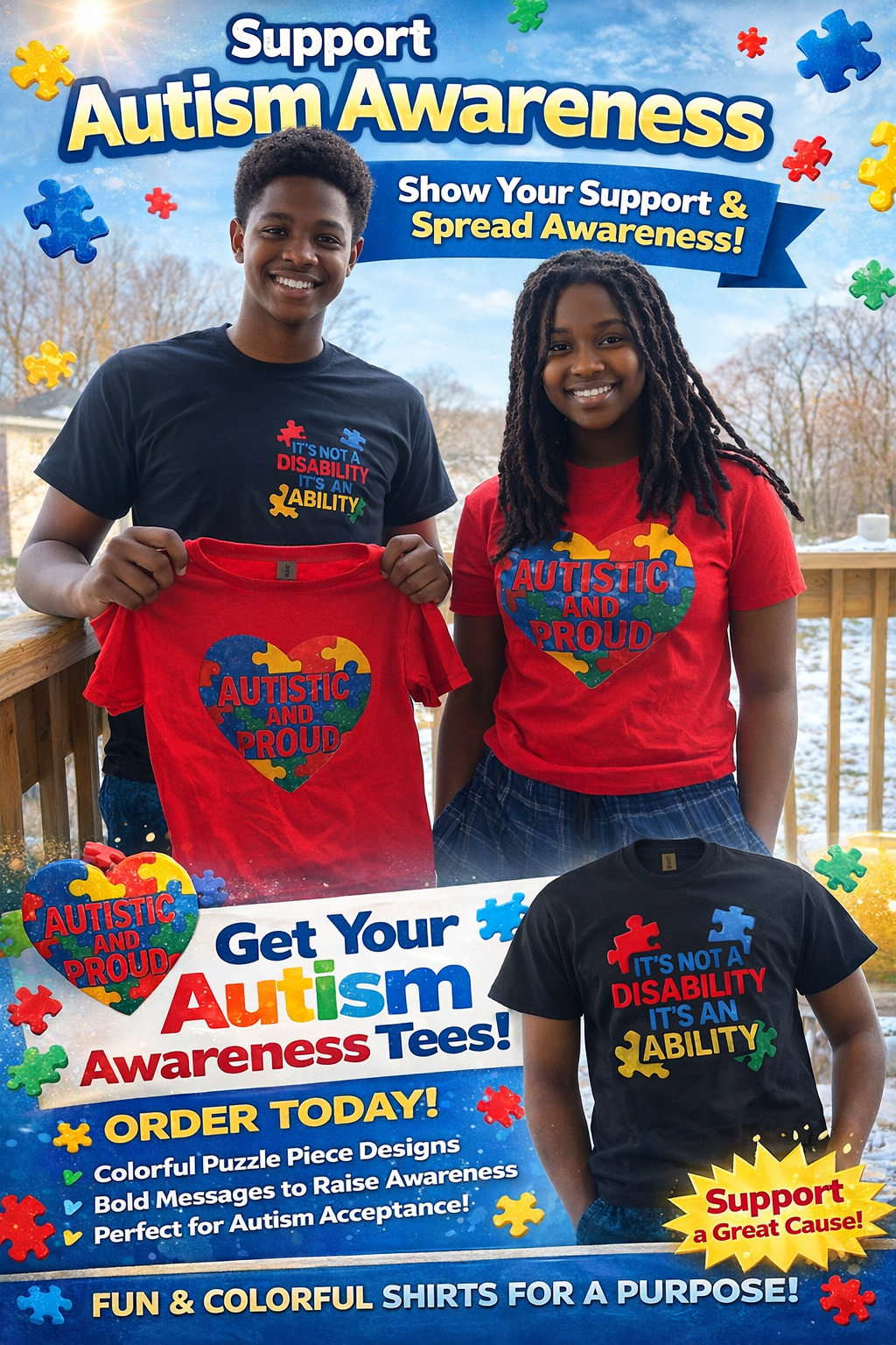 💙 Autism & Proud Tee